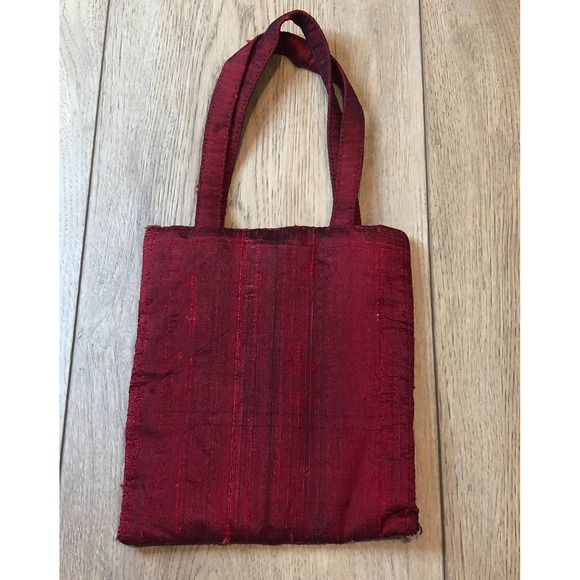 VTG Ornate Beaded Embroidered Purse Madein India Red Silk Square Bag Clutch READ - Picture 2 of 7